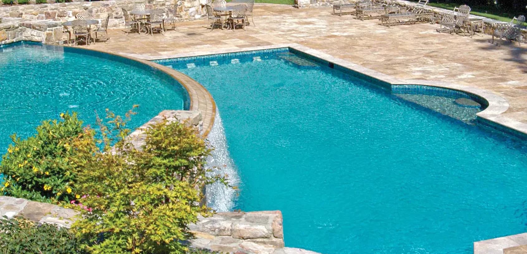 Pool finished in PebbleTec Creme De Menthe (PTI photography)