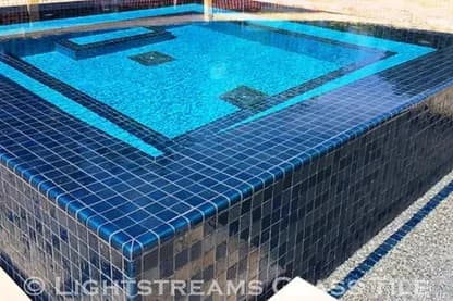Lightstreams glass tile, Steel Blue / Aqua Blue — photo 26
