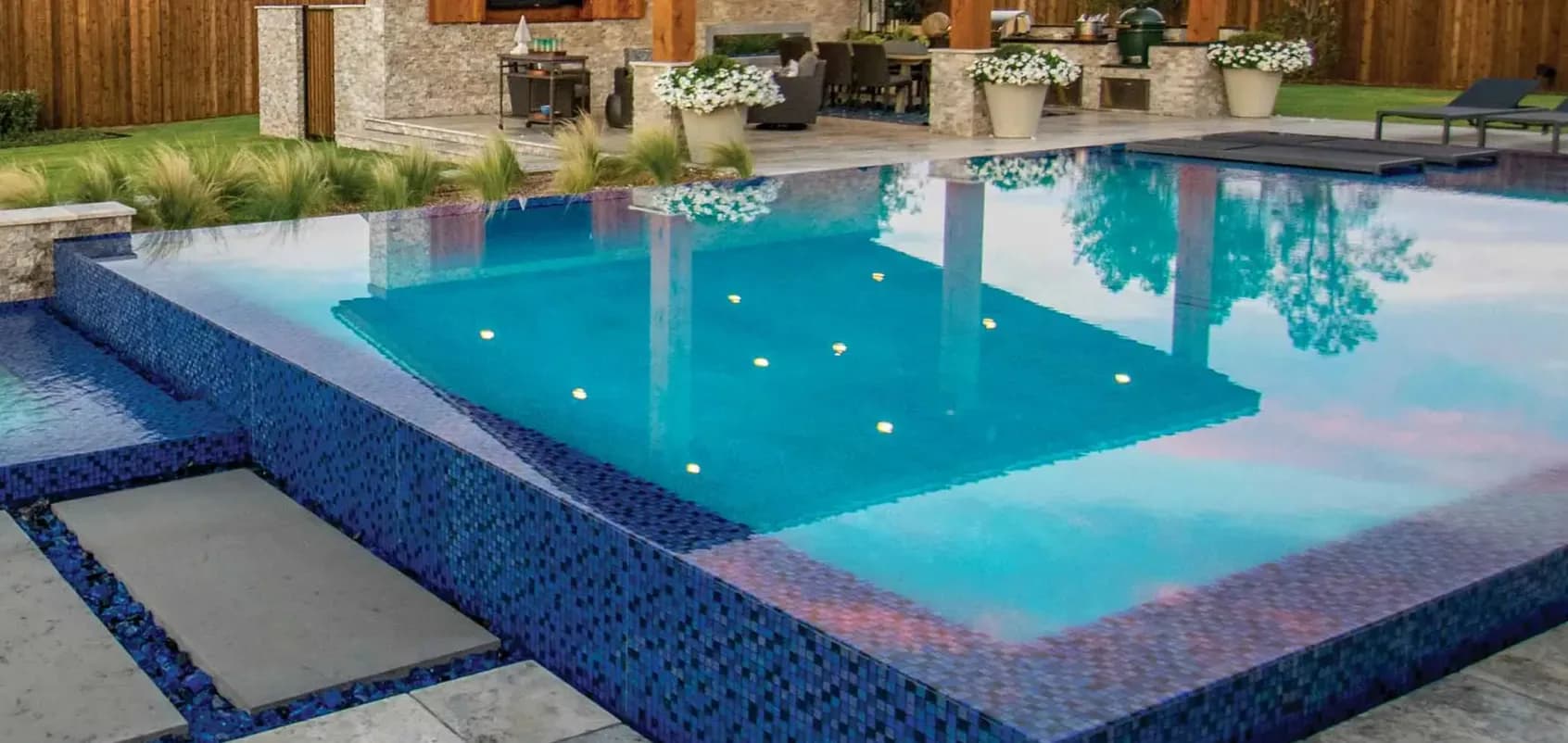 Pool finished in PebbleBrilliance Aqua Falls (PTI photography)