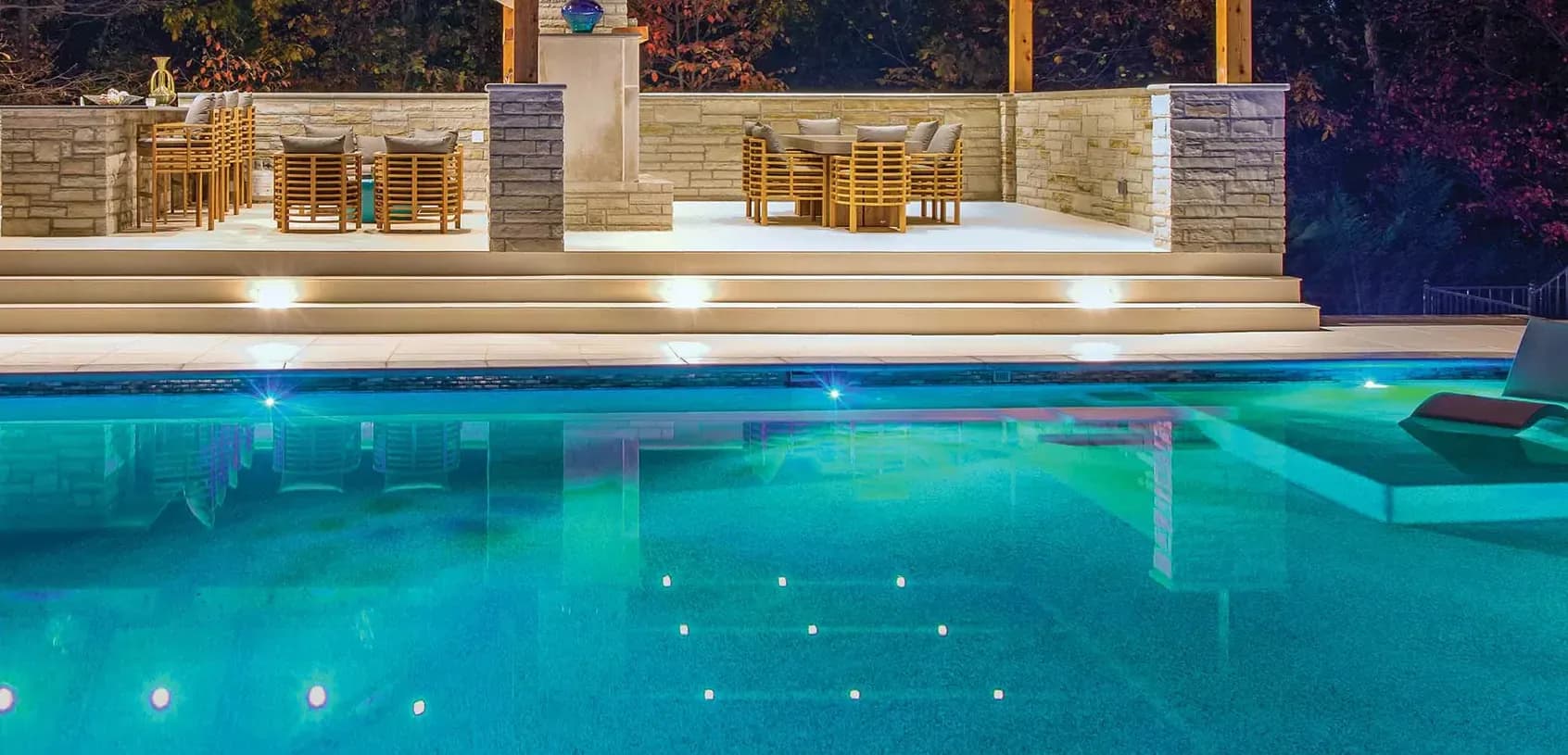 Pool finished in PebbleTec Blue Lagoon